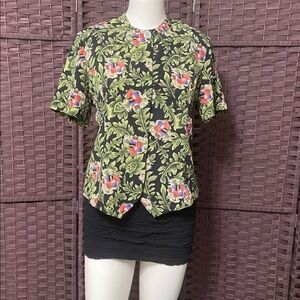 VTG 80s Bora Bora  women's short sleeve blouse